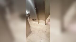 restroom break for some pussy licking