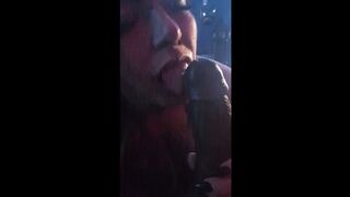 Sucking his large thick knob ?