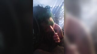Sucking his large thick knob ?