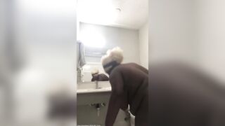 Widening My Twat Pissing in Hotel Washroom Floor