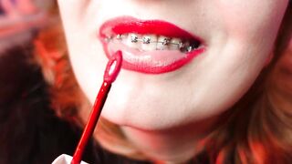 Red lipstick fetish and furry