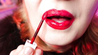 Red lipstick fetish and furry