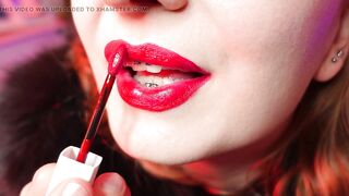 Red lipstick fetish and furry
