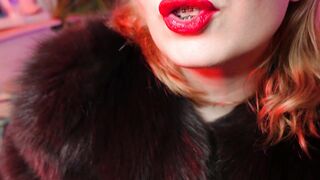 Red lipstick fetish and furry