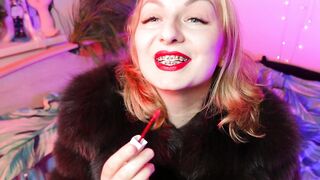 Red lipstick fetish and furry