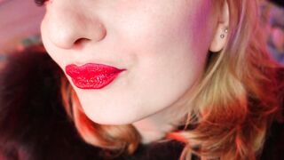 Red lipstick fetish and furry