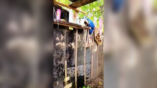 Summer Refreshing Shower Outside with Large Bazookas