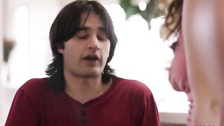 Elias lost his gf Leana Lovings in a wager so his ally gets to bang her.The small brunette hair is eager and sends him away.Cheerful that plan worked out well