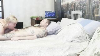 Girlfriend with large melons likes to ride a dong and screw doggystyle