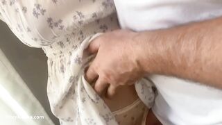 Tempted teacher right at work. This guy couldn’t hold back and filled my pants with cum