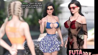 FUTA3DX - Summer Shemale hentai Love CG Blond & Brunette hair Large Boobs Action
