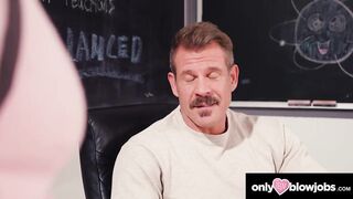 SOLELY TEEN BLOWJOBS - Eva Nyx Does The Math - Sloppy POV Oral job Plus Balls Sucking