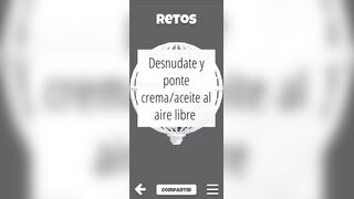 Reto 071 - Me pongo aceite en mi gran pene en público