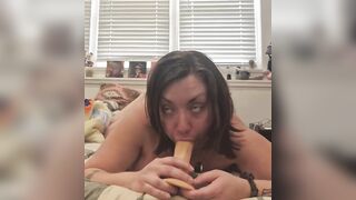Solo female sex tool oral-job