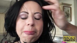 Fastened and dominated mother i'd like to fuck gets throat banged