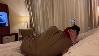 Sexy tattooed male seducing lascivious wife