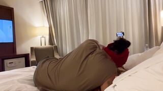 Sexy tattooed male seducing lascivious wife