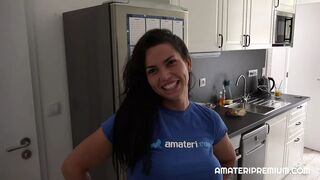 Hawt brunette hair picked up for sex on dating web site
