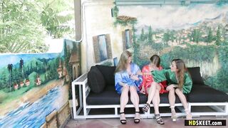 Lustful BFFs invited their ally for a foursome