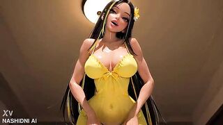 Four Ebony Boyz with a Breasty Ebony-Haired Gal Anal Team fuck - AI Generation