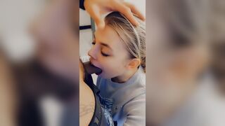 Teen Sucking Boss’ Cock In Public Washroom for a Raise