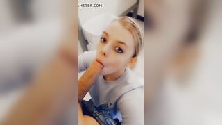 Teen Sucking Boss’ Cock In Public Washroom for a Raise