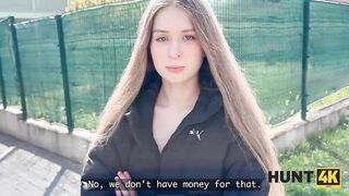HUNT4K. My Mom and I don’t mind showing our Breasts to a Stranger to make some Cash