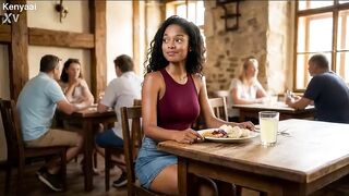 Ebony cutie gets creampied by a stranger in Prague ( AI Generated )
