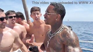 Fuckfest at sea with 10 harlots in Barcelona, Spain, DP, a lot of wild sex 7654q