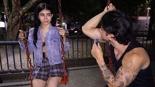 This babe Was Shy But Curious - Playground Interview Turns Into All-Night Anal