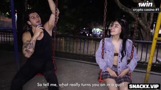 This babe Was Shy But Curious - Playground Interview Turns Into All-Night Anal