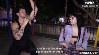 This babe Was Shy But Curious - Playground Interview Turns Into All-Night Anal