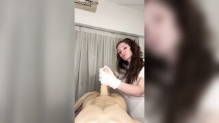 POV Nurse Prostate Exam and Tugjob with Gloves