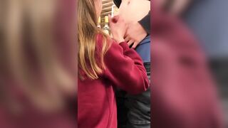 Risky Fellatio - Sucking a Ally's Dick at Work