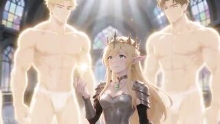 Blond Dream Queen Gets Lifted & Shared by Multiple Chaps in Magical Hall – Harem Presentation Turns Full Fuckfest [ai]