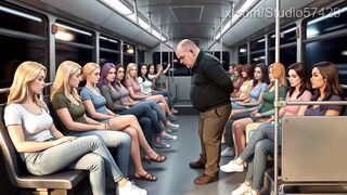 Shoe Pervert Licks Honeys's Shoes on a Crowded Bus