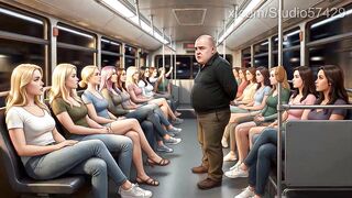 Shoe Pervert Licks Honeys's Shoes on a Crowded Bus