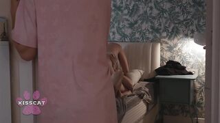 Don't Cum Inside Me! Spouse Sneaks Into the Roommate's Room at Night - MrCat & Asandra Dewy