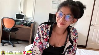 JohnTronX - Tattooed Oriental hottie with a large booty fucked raw