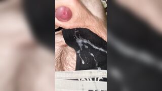 Squirting cum all over my ebony rod thong