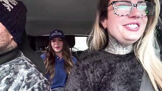 The gas station attendant assented to sit on my spouse's lap, and that guy got so turned on that this guy quit his job right then and there, even taking off all his clothing inside the car.
