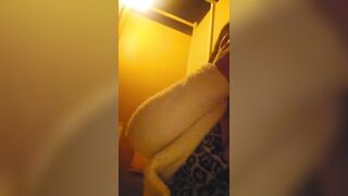 Married golden-haired sucks a rod at a club and her spouse doesn't even notice.