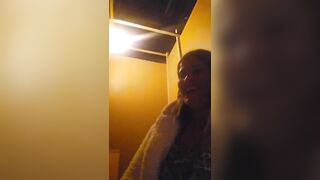Married golden-haired sucks a rod at a club and her spouse doesn't even notice.