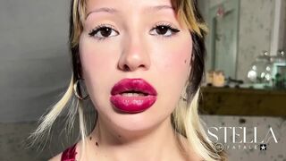 Raspberry - Lip Trembling Red Lipstick - Slow Motion