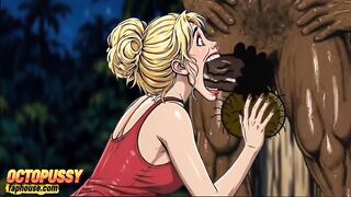 Jealous Wife Had Mad Sex in the Jungle. Wife Publicly Sucks a Large Ebony Wang and Screws