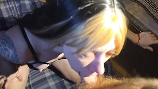 Envy Deepthroats His Biggest Penis on Her Knees