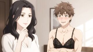 Stepmom caught her stepson in her underware and give her live show