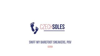 Sniff my barefoot sneakers, POV
