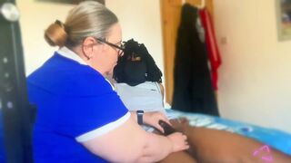 Most good Grandma BBC Edging Oily Massage for Cum Trickling Massive Load