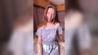 Large Knob Trans Beauty in Cute Suit Cums a Lot From Sex toy